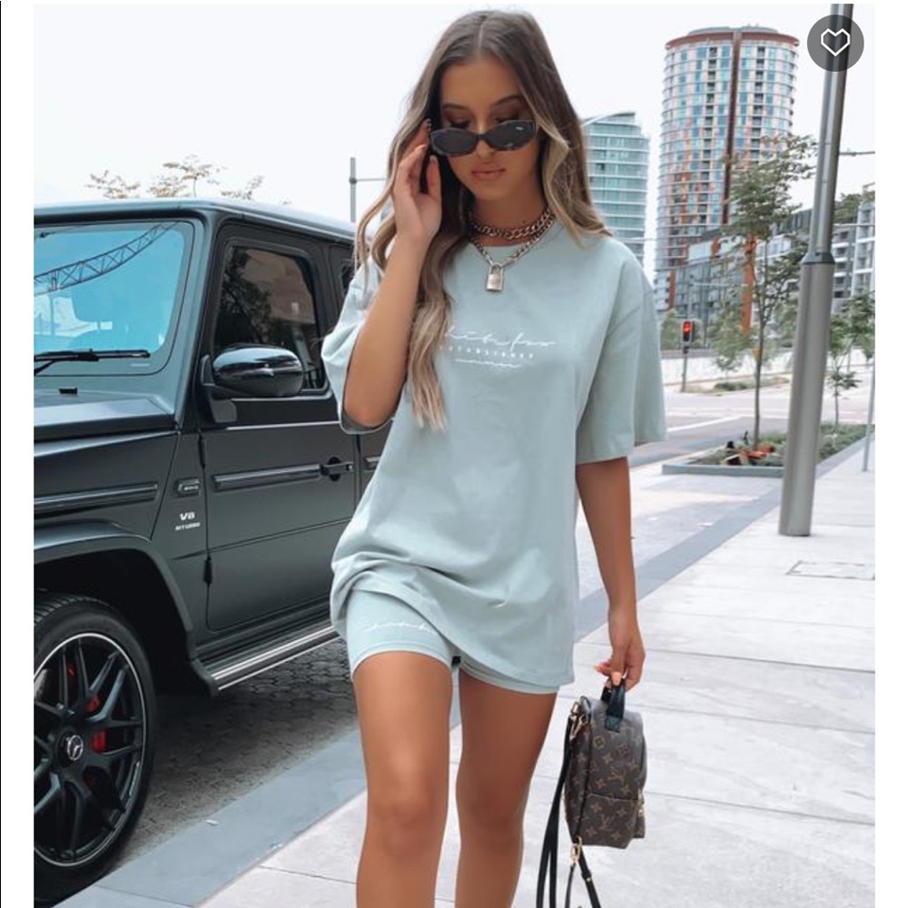 White Fox biker short set in Sage *SOLD*